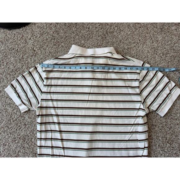 POLO by Ralph Lauren short sleeve collared shirt, size M, cream, brown & green - Picture 5 of 9